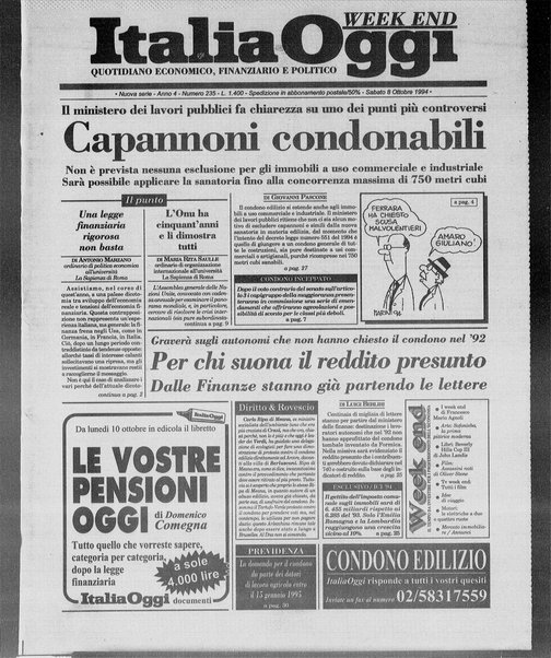 Italia oggi : quotidiano di economia finanza e politica